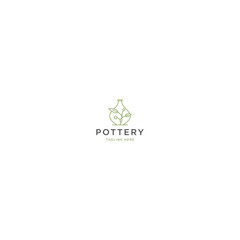Nature pottery logo design template