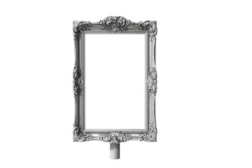 Ornate Empty Picture Frame on White Background