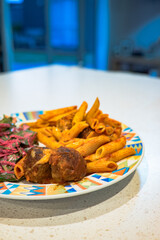 Spaghetti & Beef Meatball Bake