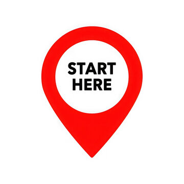 Start here icon isolated on transparent background