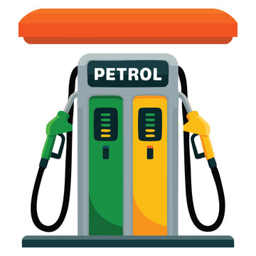 Gasoline pump flat style vector illustration on white background perfect for gas station, petroleum, automotive, fuel, and energy related creative artwork