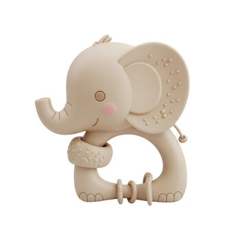 Baby elephant teether isolated on transparent background
