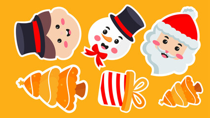 Christmas symbols on a festive yellow background. Suitable for holiday themed 4K pattern video