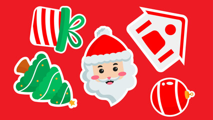 Christmas themed on a red background with element 4K pattern video