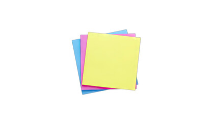Colorful Sticky Notes Stack on White Background