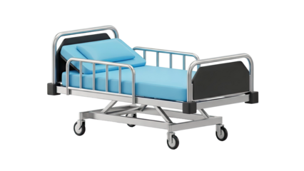 Hospital Bed Isolated on White Background