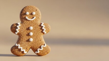 Gingerbread Man Cookie Happy Smiling Christmas Holiday Treat Festive Season
