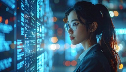 Naklejka premium 人工知能、データ収集、データ分析などをイメージ AI生成画像