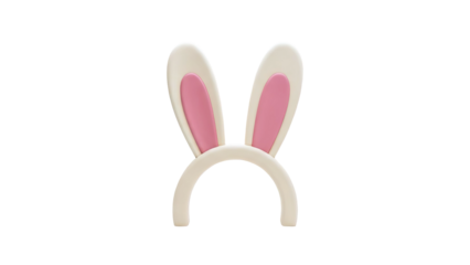 Bunny Ears Headband Isolated on White Background