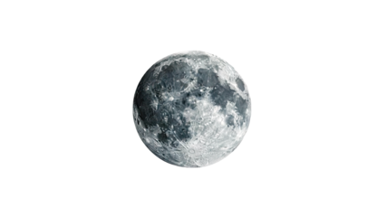 Moon Isolated on White Background