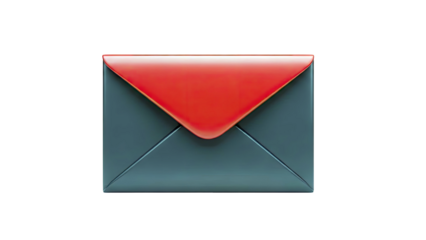 Red and Blue Envelope on White Background