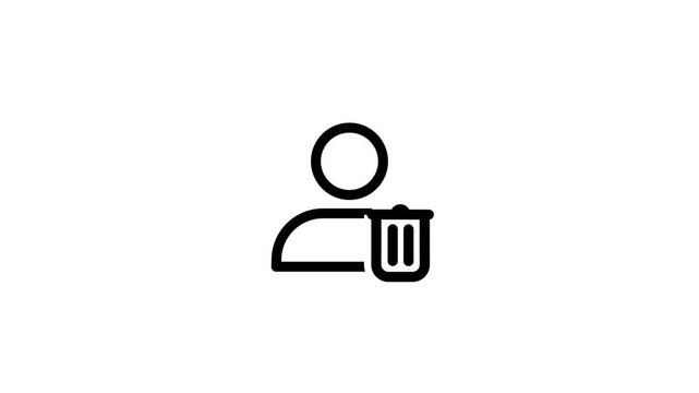 Delete User Account Icon Animation Loop.