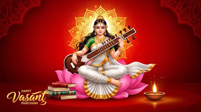 Happy Vasant Panchami Saraswati Puja Goddess of Knowledge and Music