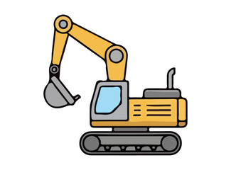Illustration of a Construction Excavator