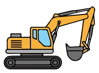 Illustration of a Construction Excavator