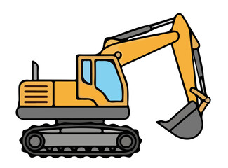 Illustration of a Construction Excavator