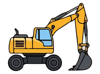 Illustration of a Construction Excavator