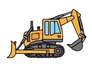 Illustration of a Construction Excavator