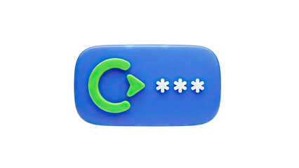 Fototapeta premium Password Reset Button with Arrow and Asterisks