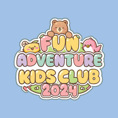Obraz premium Fun Adventure Kids Club Bear Illustration