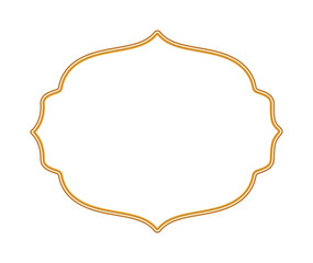 Fototapeta premium Golden realistic luxury 3d frame with shine ornate decoration. Ornamental border in oriental style. Indian decorative element. Vector for certificate, stamp, vignette, label, badge, various design