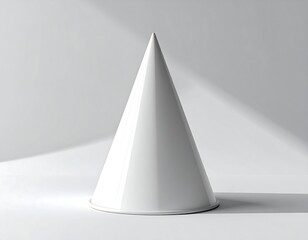 White cone on plain background