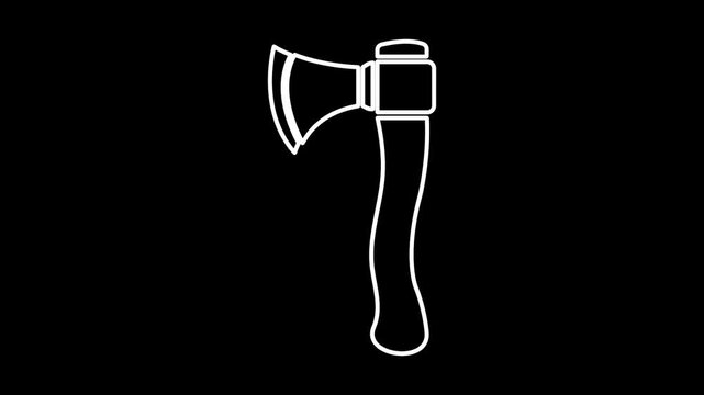 An isolated ax vector illustration and metal axe and hammer equipment featuring a sharp steel blade and black plastic handle as a professional work tool object