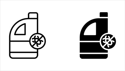 Pesticide icon set, bottle with Bug icon on white background