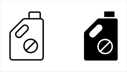 Pesticide icon set, bottle with Bug icon on white background
