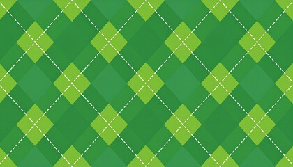 A seamless argyle pattern in various shades of green, perfect for textiles and design backgrounds