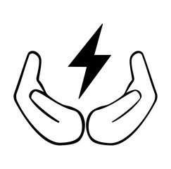 Obraz premium Cartoon Icon Energy Saving Electric Energy Simple Digital Design