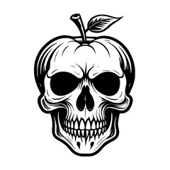 halloween skull head isolated on white background