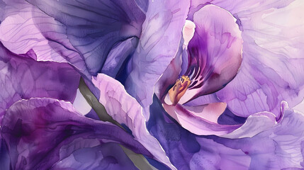 watercolor macro purple orchid detailed petals