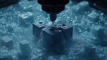 Precision CNC Machining Process with Coolant on Metal Part in Industrial Setting.