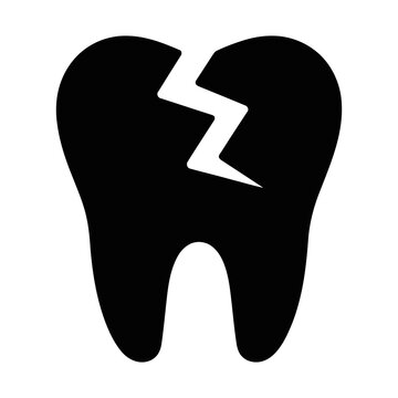 broken tooth glyph icon
