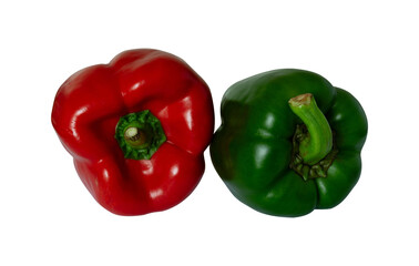 whole red and green bell peppers isolated © berkahjayamaterial