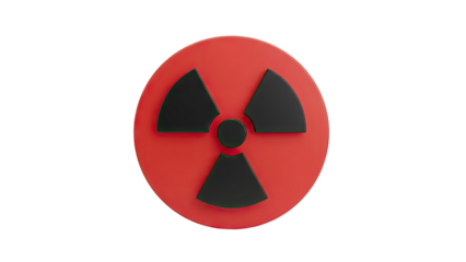 3D Radioactive Symbol Icon Red Black Background