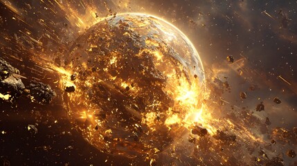 Obraz premium Golden planet 