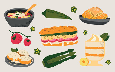 Louisiane New Orleans Cajun Cuisine Food Set Collection