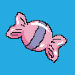 Candy pixel art, illustration on isolated background.
