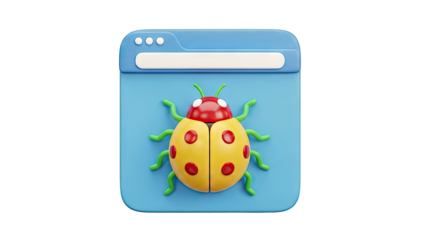 Bug on Browser Window - Software Error Concept