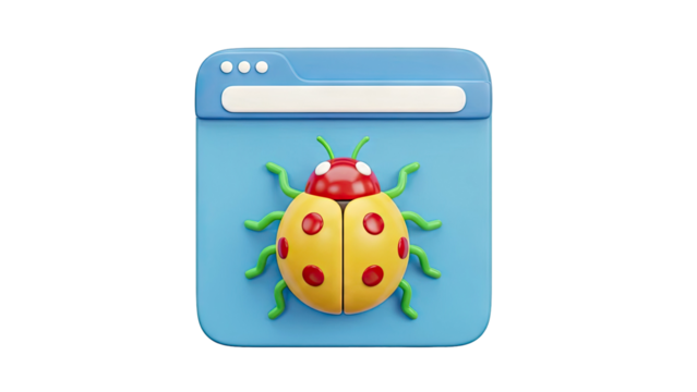 Bug on Browser Window - Software Error Concept - Powered by Adobe