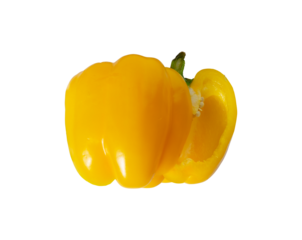 yellow bell pepper cut isolated