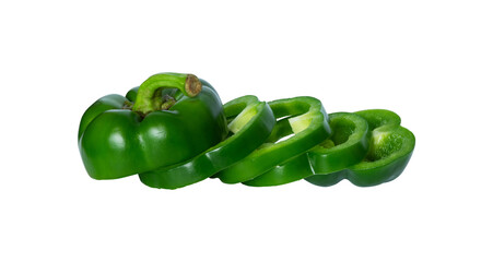 green bell peppers vegetables isolated