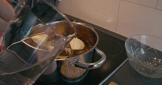 Fabada asturiana rustic cuisine preparation