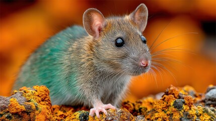 Mutant rat with glowing green fur metabolizing toxic waste in urban environments animal exploration