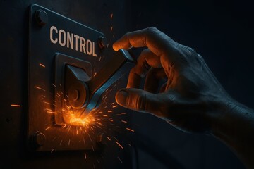 Colossal hand switch activates power control governance dynamics in industrial environments