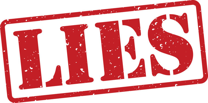 Red stamp with the word lies  grunge effect