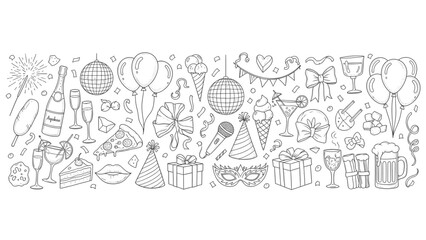 Fototapeta premium Party celebration elements collection