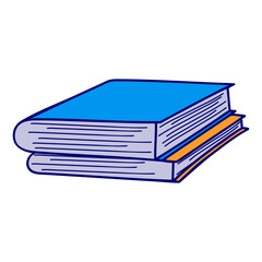 Illustration of a stack of books with simple cartoon style